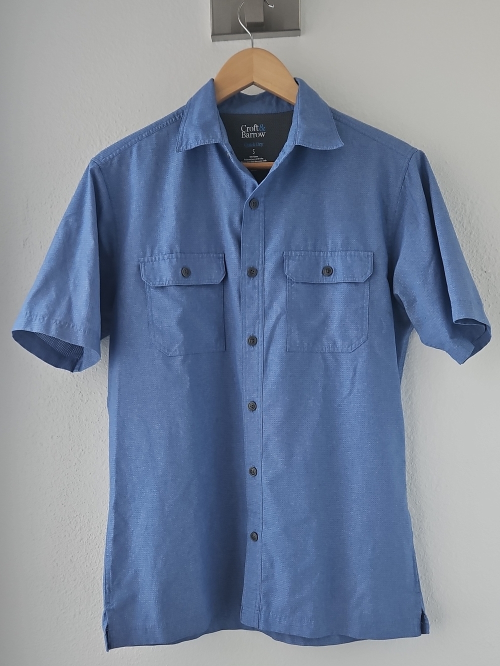 croft & barrow Light Blue Short-Sleeve Button-Down Shirt